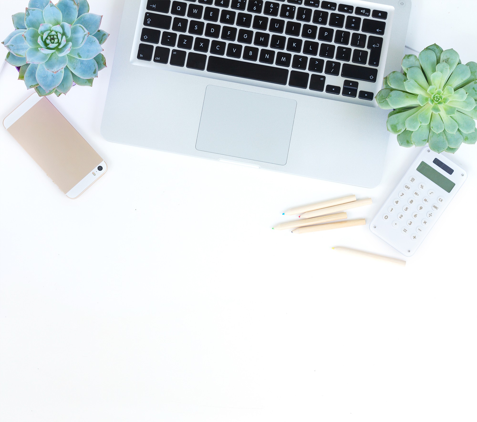 Workspace with Laptop and Budget Sheet